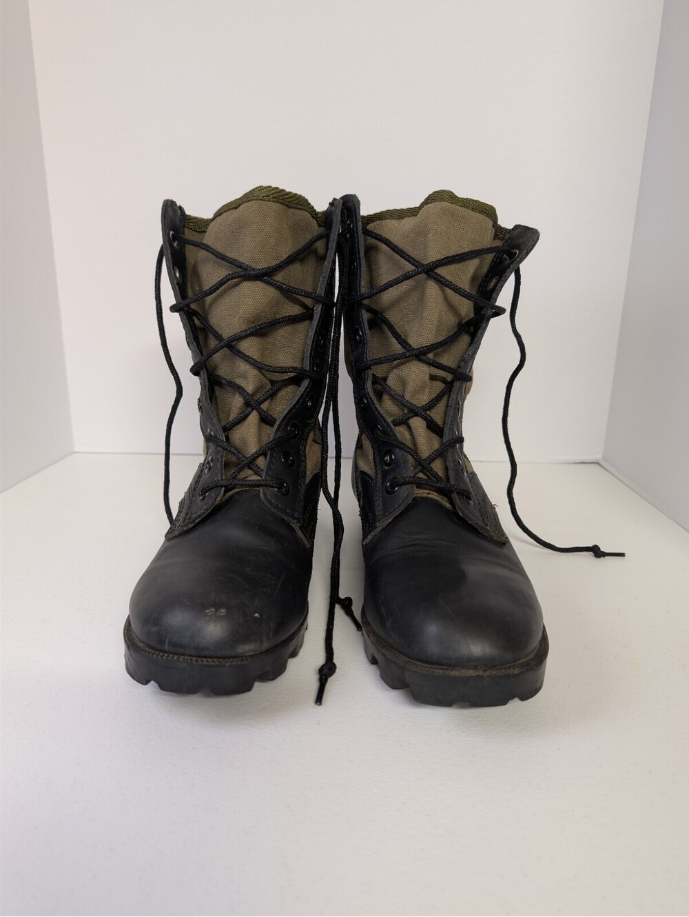 Rothco Olive Drab 8"MilitaryStyle Tactical Jungle Boots Black Leather Men's Sz9